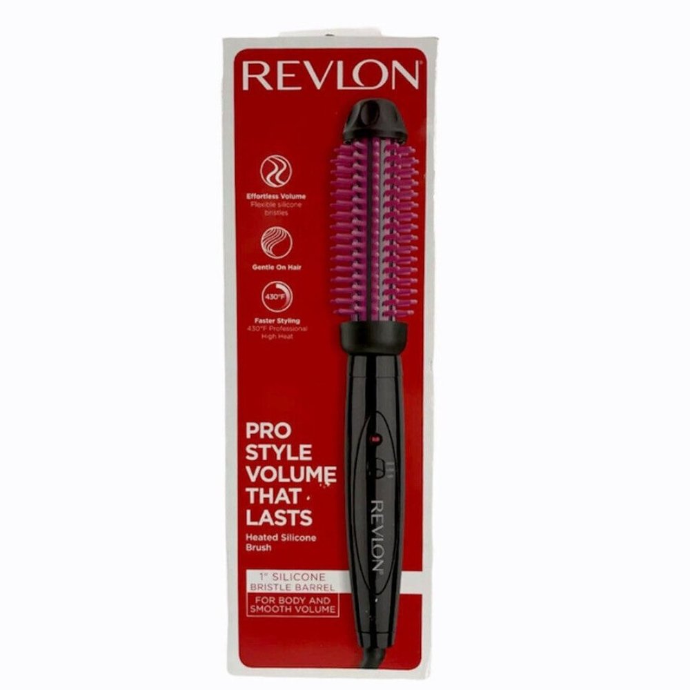 Revlon ProCollection Silicone 1 Inch Heated Brush Black and Pink 430F High Heat